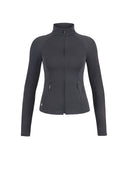 Chaqueta Deportiva Con Cierre Gris Oscuro
