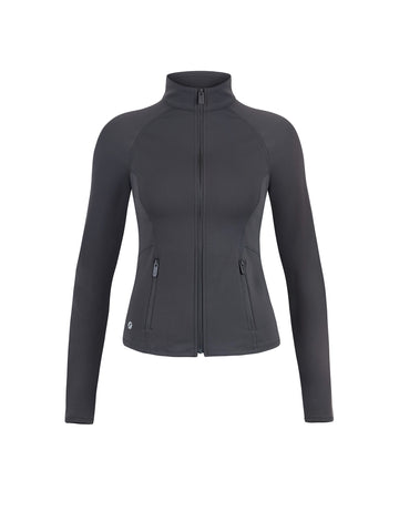 Chaqueta Deportiva Con Cierre Gris Oscuro