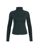 Chaqueta Deportiva Con Cierre Verde Oscuro
