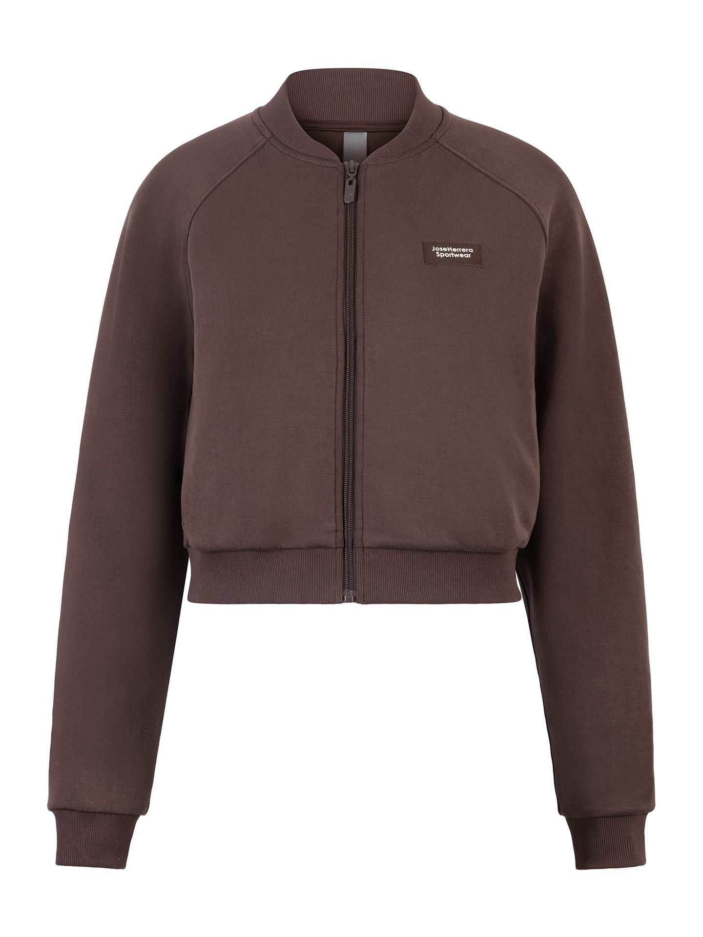 Chaqueta Mujer Crop Cierre Modal Chocolate