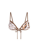 Top de Bikini Escote Redondo Argolla Dorada Cloe Lince Caramelo by Paula y Sofía Fernández