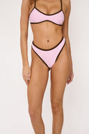 Bottom de Bikini sin Elástico Alegra Rib Trenzado Rosa Cafe