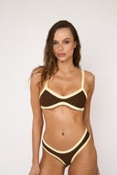 Top de Bikini Escote Redondo Francesca Rib Cafe Amarillo