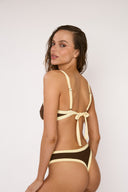 Top de Bikini Escote Redondo Francesca Rib Cafe Amarillo