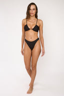 Top de Bikini Escote Redondo Recogido Lucy Negro