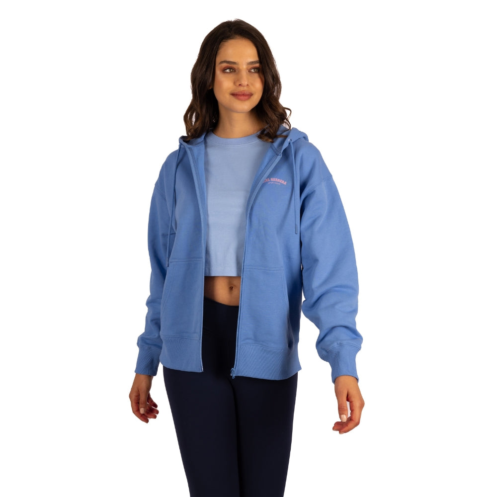 Poleron Hoddie Oversized con Cierre Azul