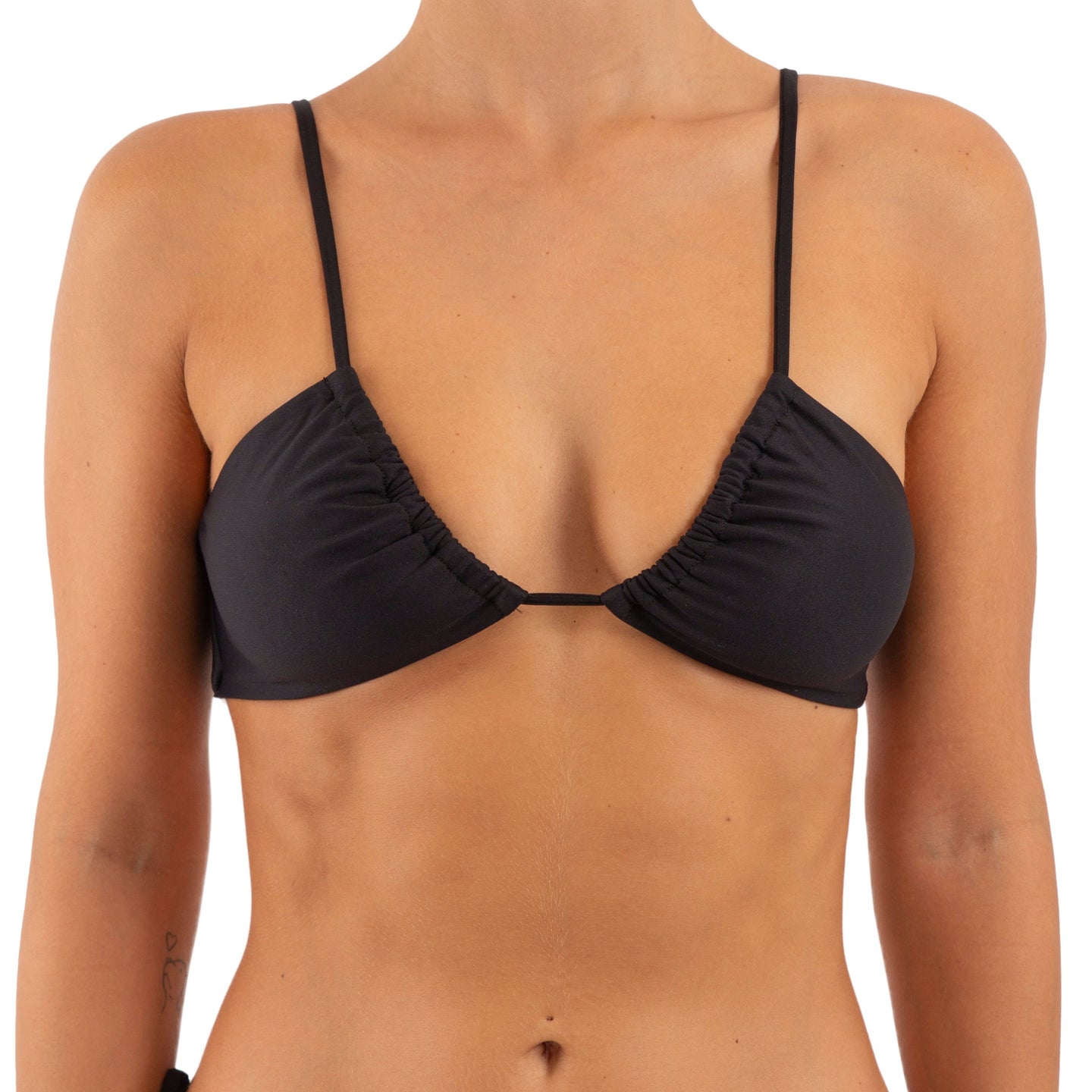 Top de Bikini Escote Redondo Recogido Lucy Negro