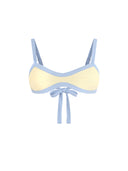 Top de Bikini Escote Redondo Francesca Rib Amarillo Celeste
