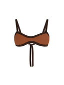 Top de Bikini Escote Redondo Francesca Rib Trenzado Whiskey Cafe