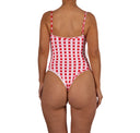 Traje de Baño Entero Sin Elastico Gracia Cuadrille Rojo