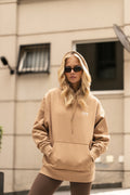 Sudadera con capucha Poleron de gran tamaño Café Claro