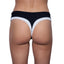 Bottom De Bikini Tiro Medio Sin Elastico Agustina Rib Trenzado Negro Contorno Inferior Blanco