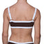 Top de Bikini Escote Semi Recto Tirante Ancho Anna Rib Trenzado Cafe Blanco
