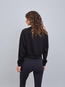 Chaqueta Mujer Crop Cierre Modal Negro