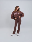 Poleron Cuello Redondo Oversized Mujer JHSW Chocolate