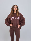 Poleron Cuello Redondo Oversized Mujer JHSW Chocolate