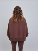 Poleron Cuello Redondo Oversized Mujer JHSW Chocolate