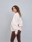 Poleron Cuello Redondo Oversized Mujer JHSW Crema