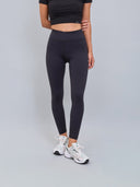 Calza Deportiva 7/8 Pretina Cruzada Negro