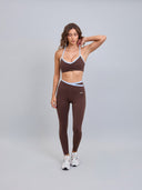 Peto Deportivo Crop Recogido Frontal Chocolate Celeste