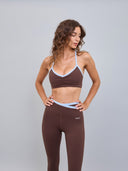 Peto Deportivo Crop Recogido Frontal Chocolate Celeste