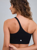 Peto Deportivo un Hombro Fleur Negro
