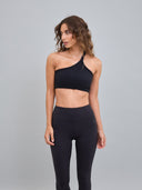 Peto Deportivo un Hombro Fleur Negro