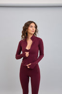 Chaqueta Deportiva Con Cierre Tinto