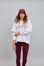Poleron Cuello Redondo Oversized Mujer JHSW Gris Claro