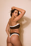 Bottom de Bikini sin elástico Paula Rib Trenzado Cafe Contorno Inferior Blanco