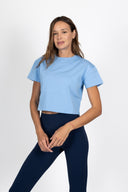 Polera Basica Corta Celeste
