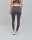 Calza Deportiva Mujer 7/8 Pretina Cruzada Bicolor Gris Blanco