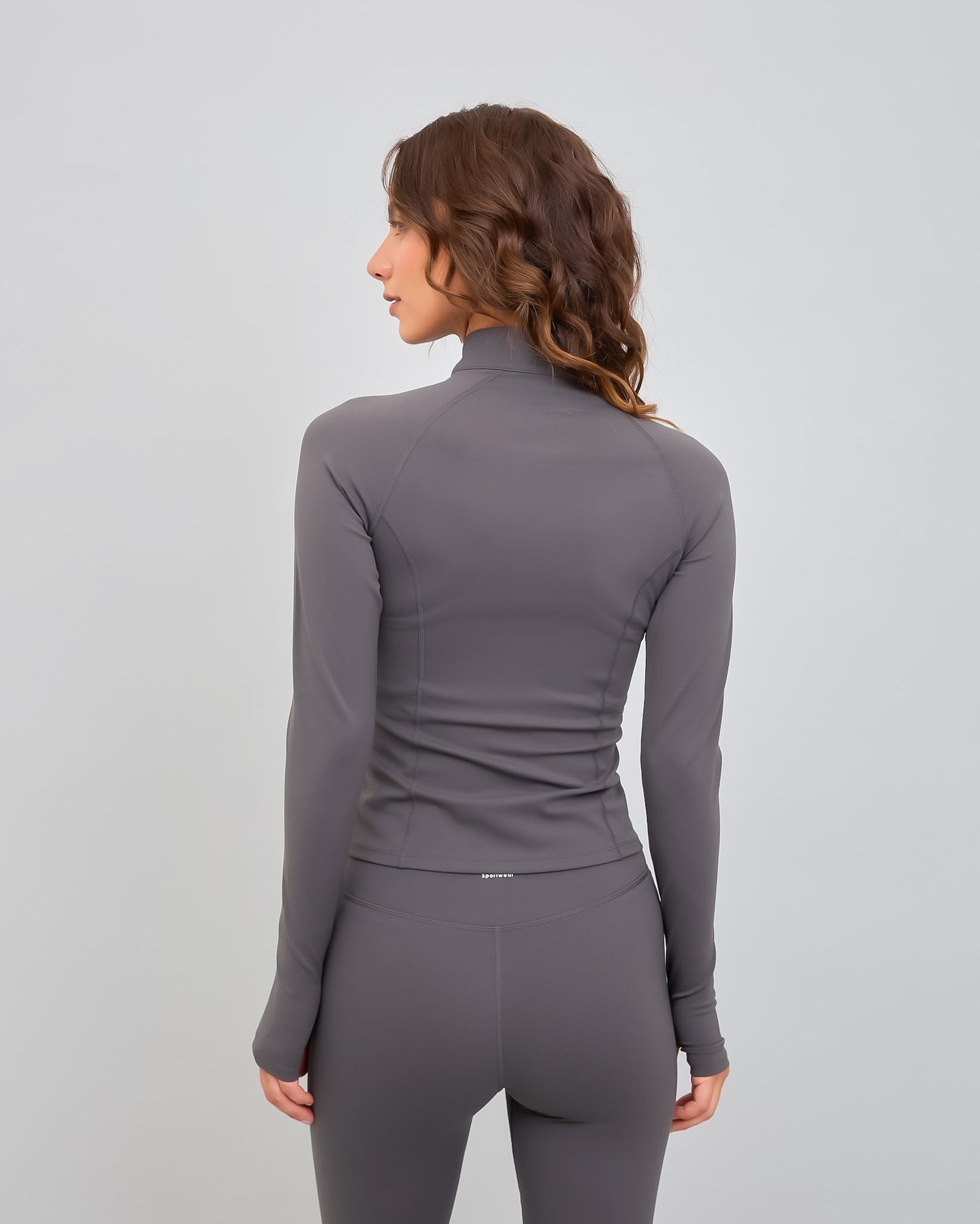 Chaqueta Deportiva Con Cierre Gris Oscuro