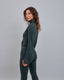 Chaqueta Deportiva Con Cierre Verde Oscuro