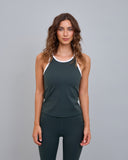 Polera Deportiva Elasticada Sin Mangas Emilia Verde Crema