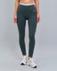 Calza Deportiva Mujer 7/8 Pretina Bicolor Verde Crema