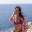 Top de Bikini Escote Redondo Profundo Amarrado al Cuello Kara Morado
