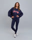 Poleron Cuello Redondo Oversized Mujer JHSW Azul Oscuro