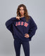 Poleron Cuello Redondo Oversized Mujer JHSW Azul Oscuro
