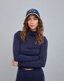 Polera Deportiva Medio Cierre Cuello Alto Azul Marino