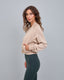 Chaqueta Mujer Crop Cierre Modal Biege