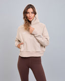 Poleron Medio Cierre Mujer Beige