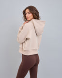 Poleron Medio Cierre Mujer Beige