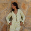 Blusa con Amarras Mangas Acampanadas Lino  Verde