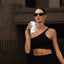 Peto Deportivo un Hombro Fleur Negro