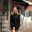 Poleron de Modal con Capucha Oversize Manga Larga Negro