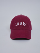 Gorro Tipo Jockey Bordado JHSW Burdeo Blanco