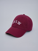 Gorro Tipo Jockey Bordado JHSW Burdeo Blanco