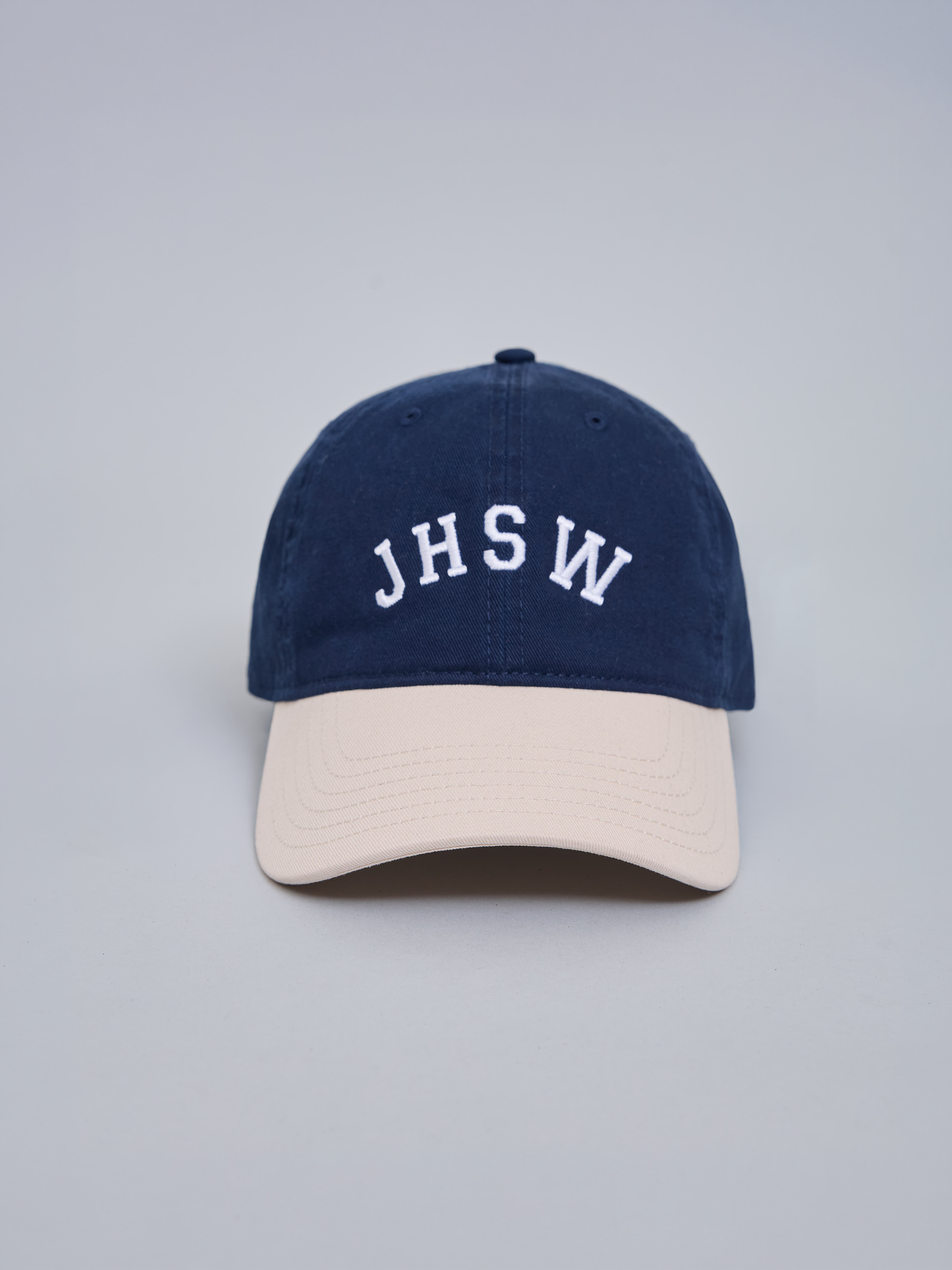 Gorro Tipo Jockey Bordado JHSW Azul Crema Blanco