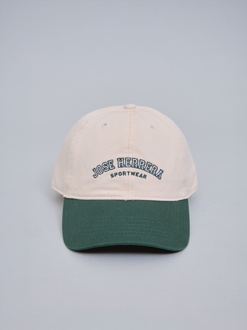 Gorro Tipo Jockey Bordado Jose Herrera Crema Verde Blanco